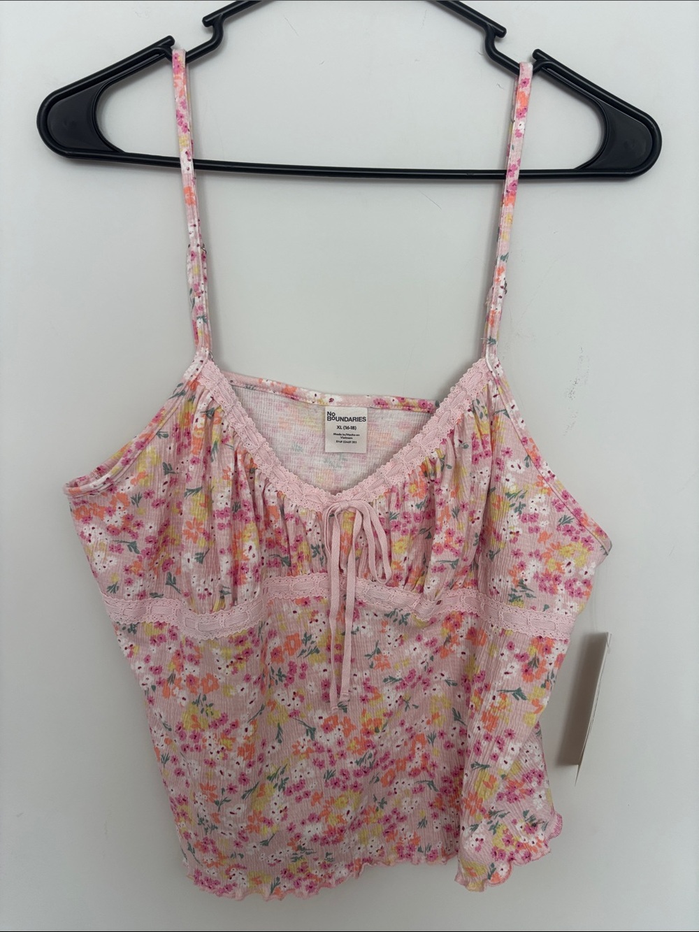 No boundaries Floral Pink Sleeveless Cami Tank Top